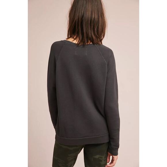 Sol Angeles X Anthropologie Women's Chic Graphic Sweatshirt Lagenlook Gray - Picture 2 of 8
